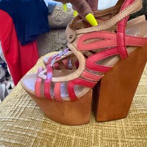 Jeffrey Campbell Pink and Brown Platform Heels